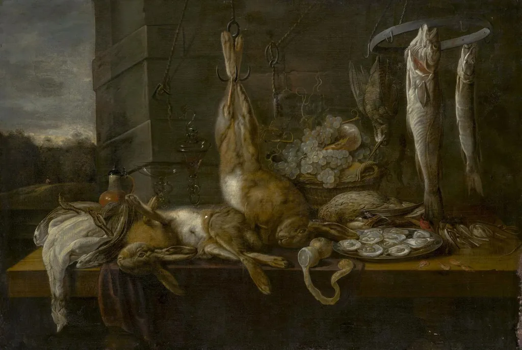 Still life of dead game, by Peeter van den Bemden, unspecified, 1650
