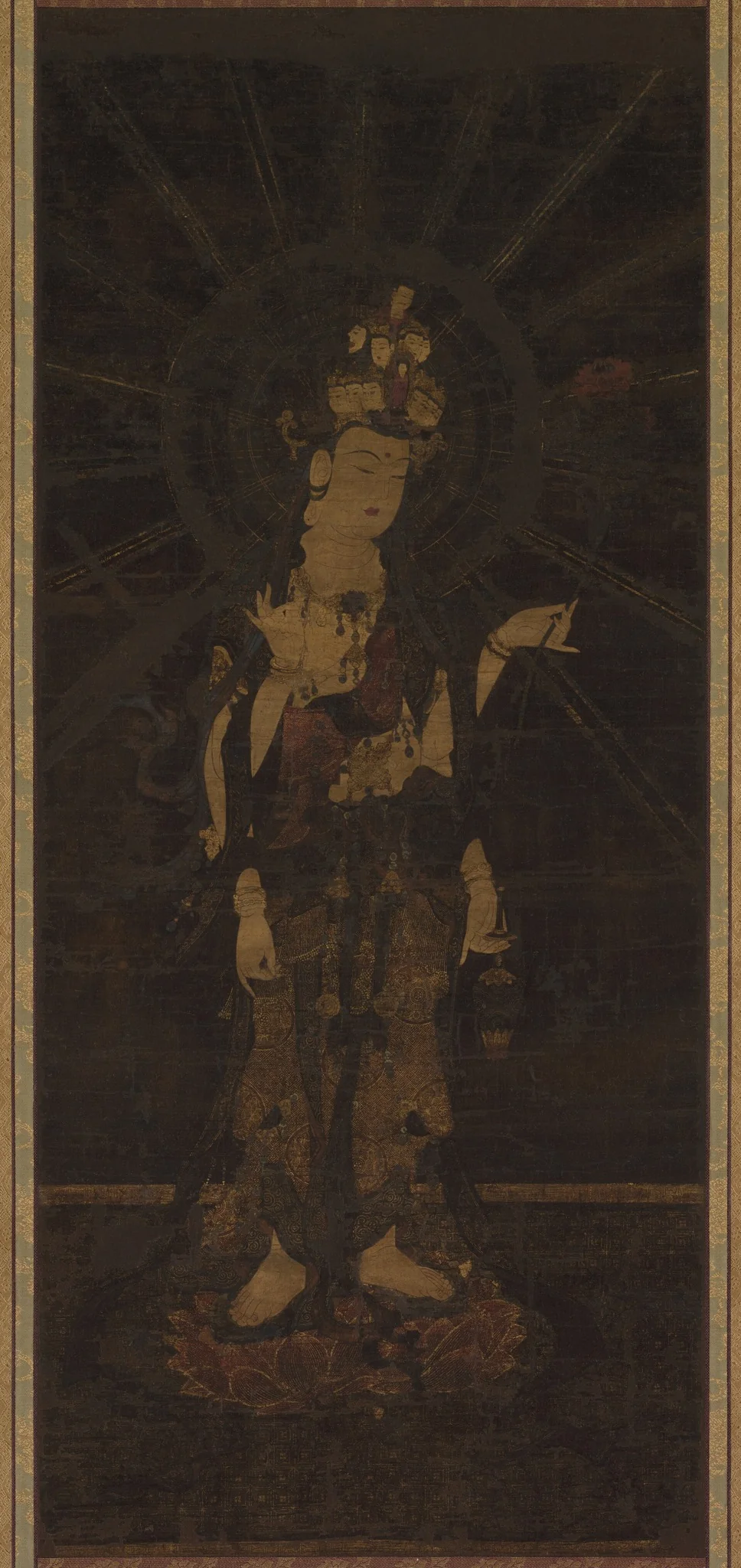 Eleven-Headed Kannon (Jūichimen Kannon), detail