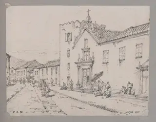 Front of Misericordia Church, Macao, by George Chinnery, 19