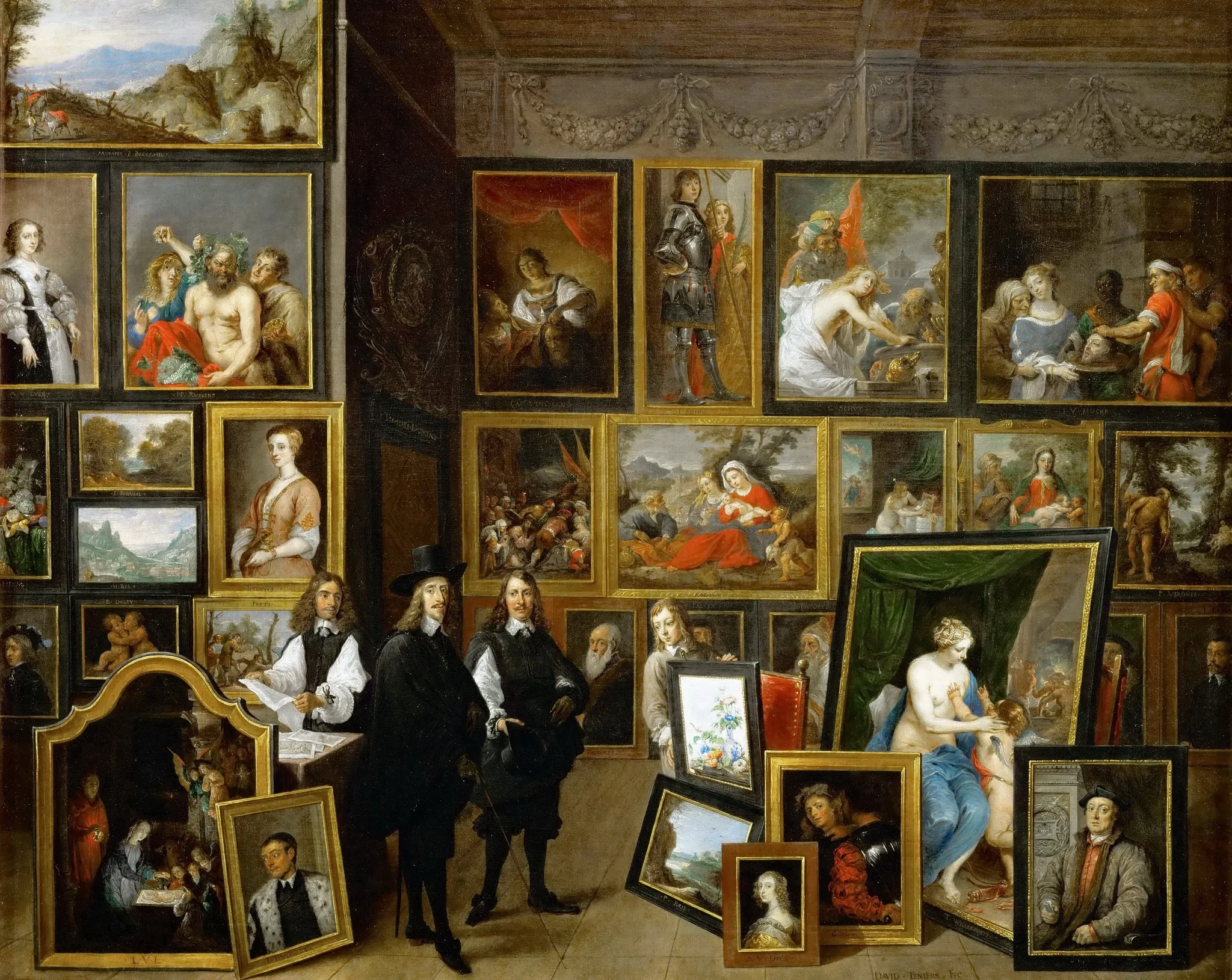 Archduke Leopold Wilhelm in his Gallery in Brussels, detail