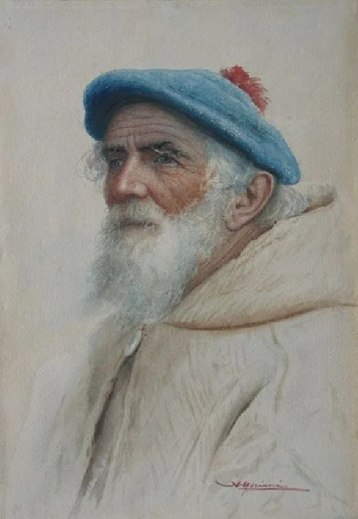Head of a fisherman, detail