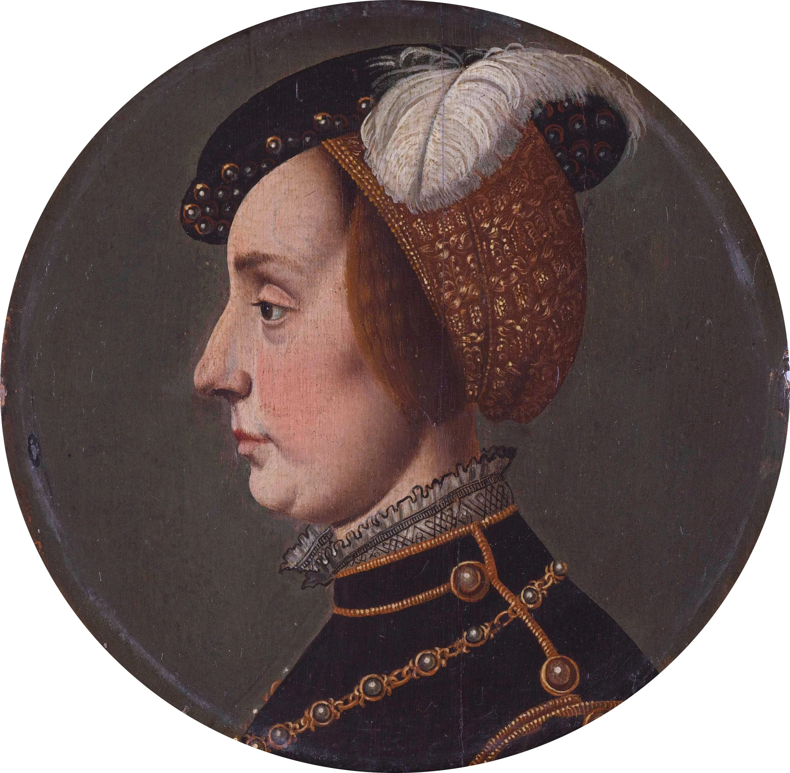 Portrait of Anne of Lorraine (1522-1568), wife of René de Châlon, Prince of Orange, detail