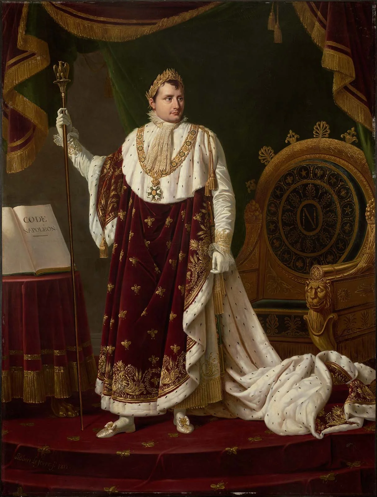 Portrait of Napoleon I in His Coronation Robes, detail