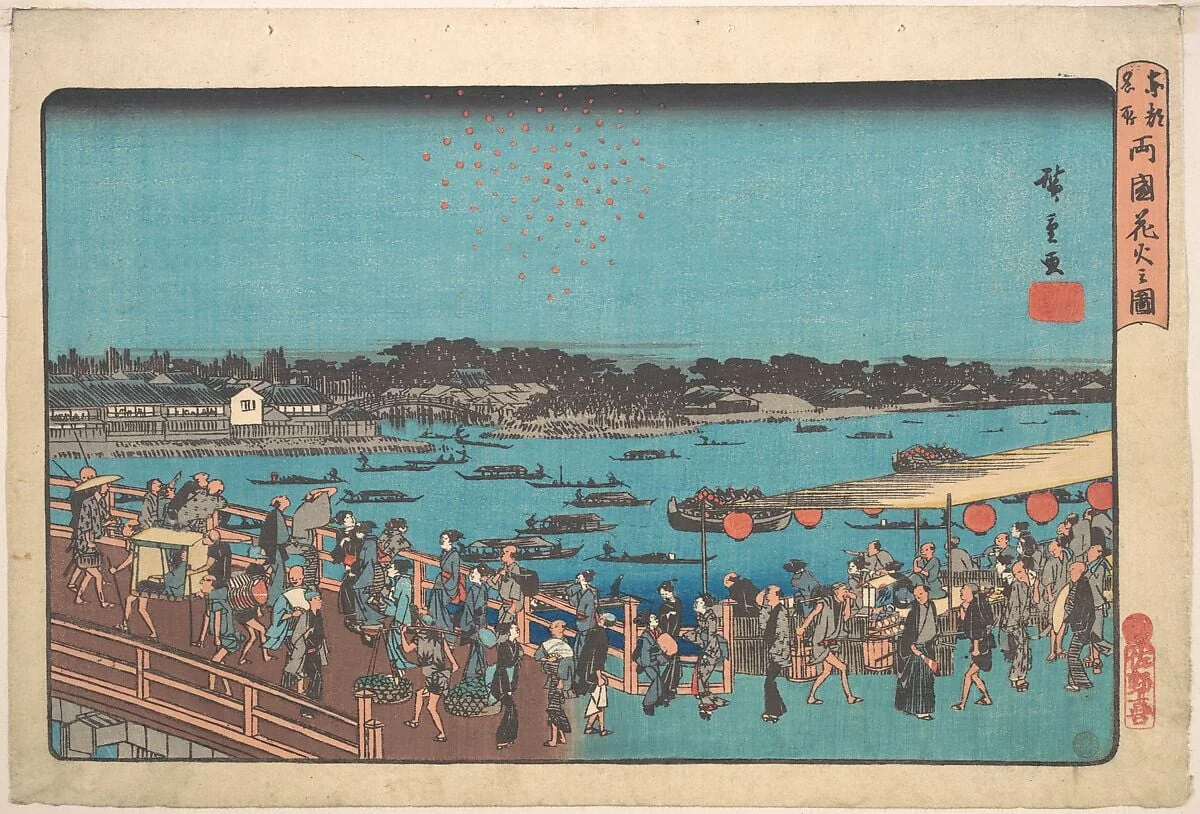 東都名所 両国花火の図|Ryogoku Hanabi no Zu, detail