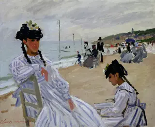 Sur la plage à Trouville, by Claude Monet, oil, 1870