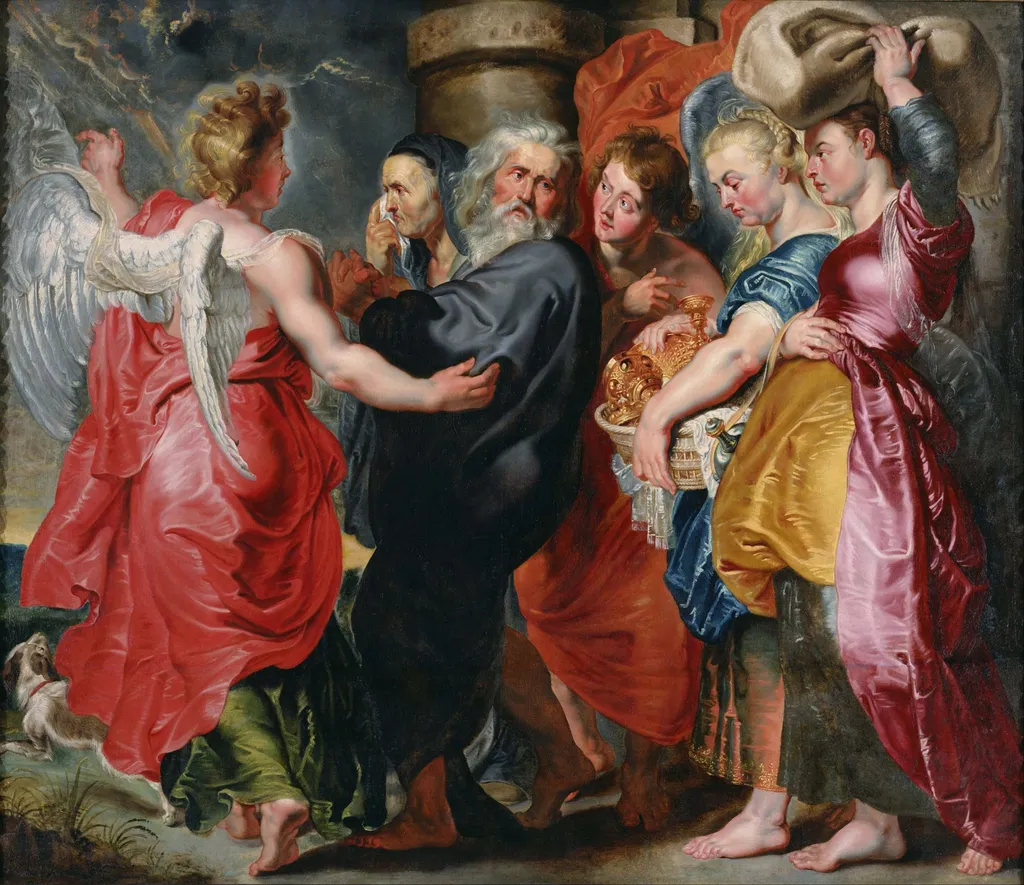 The Flight of Lot and His Family from Sodom (after Rubens), by Jacob Jordaens, oil, 1619