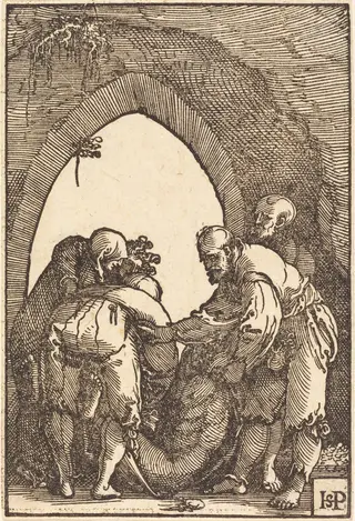 The Entombment, by Sebald Beham, ink, 1521