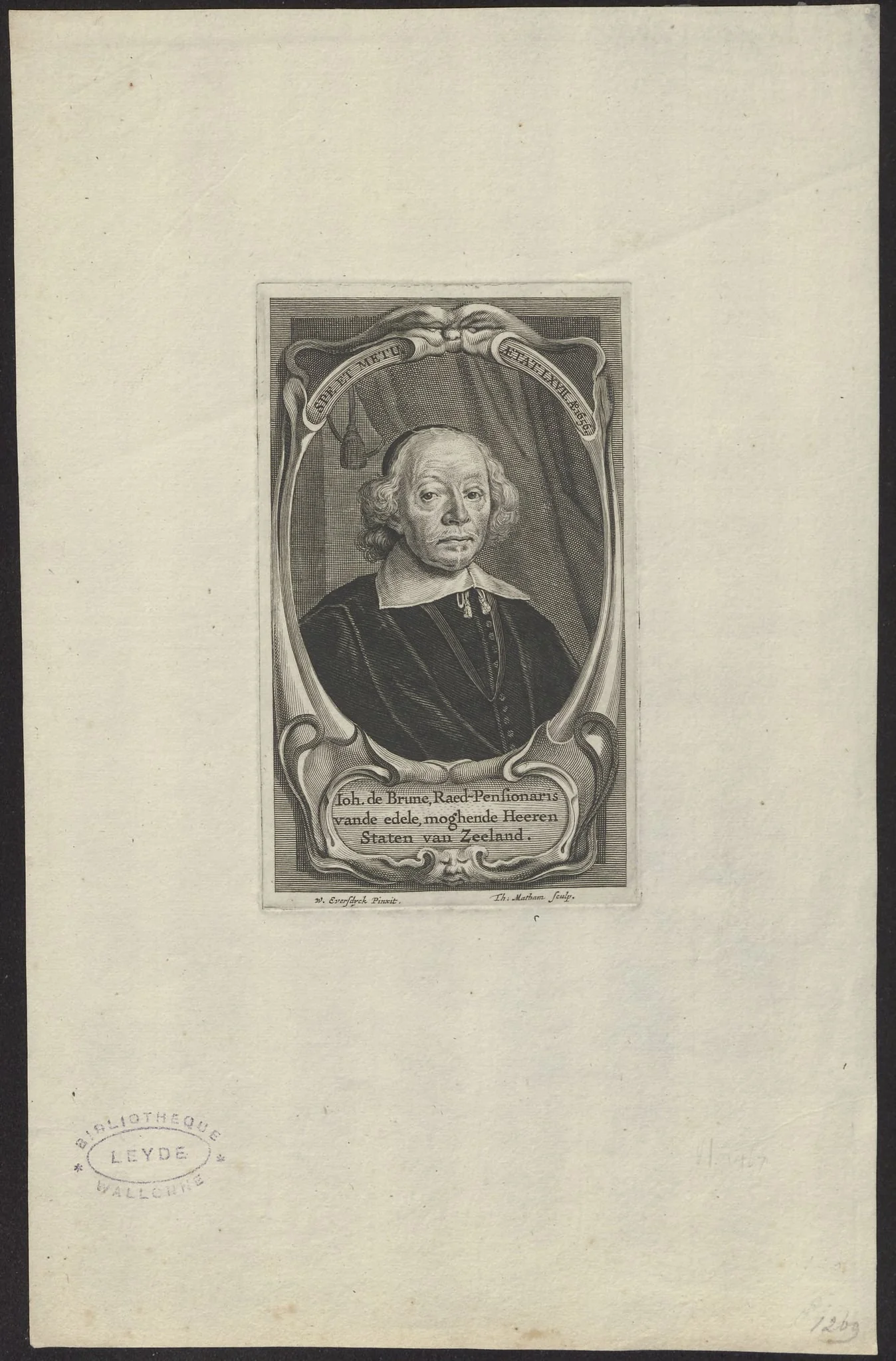 Portrait of Johan de Brune, Raedpensionaris van Zeeland, detail