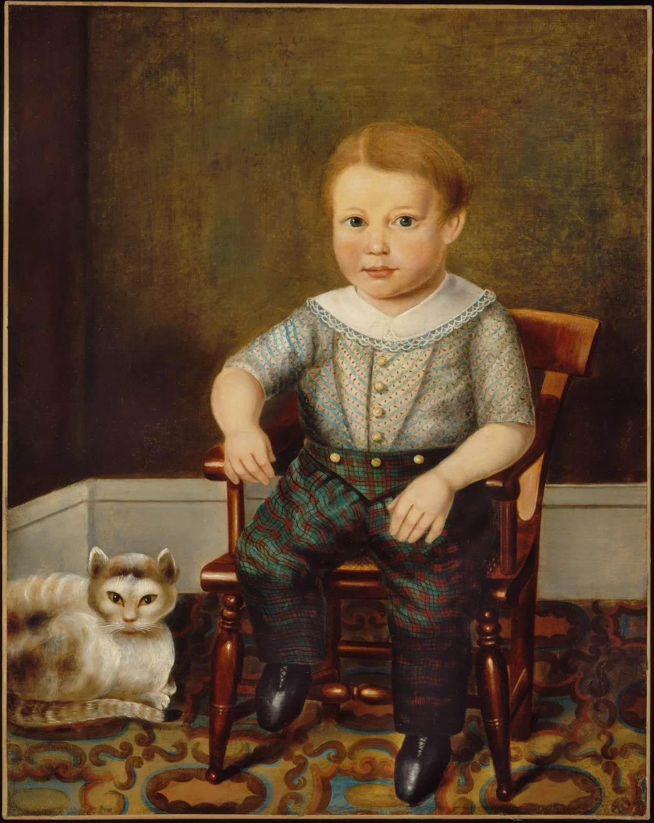 Boy with a Cat, detail