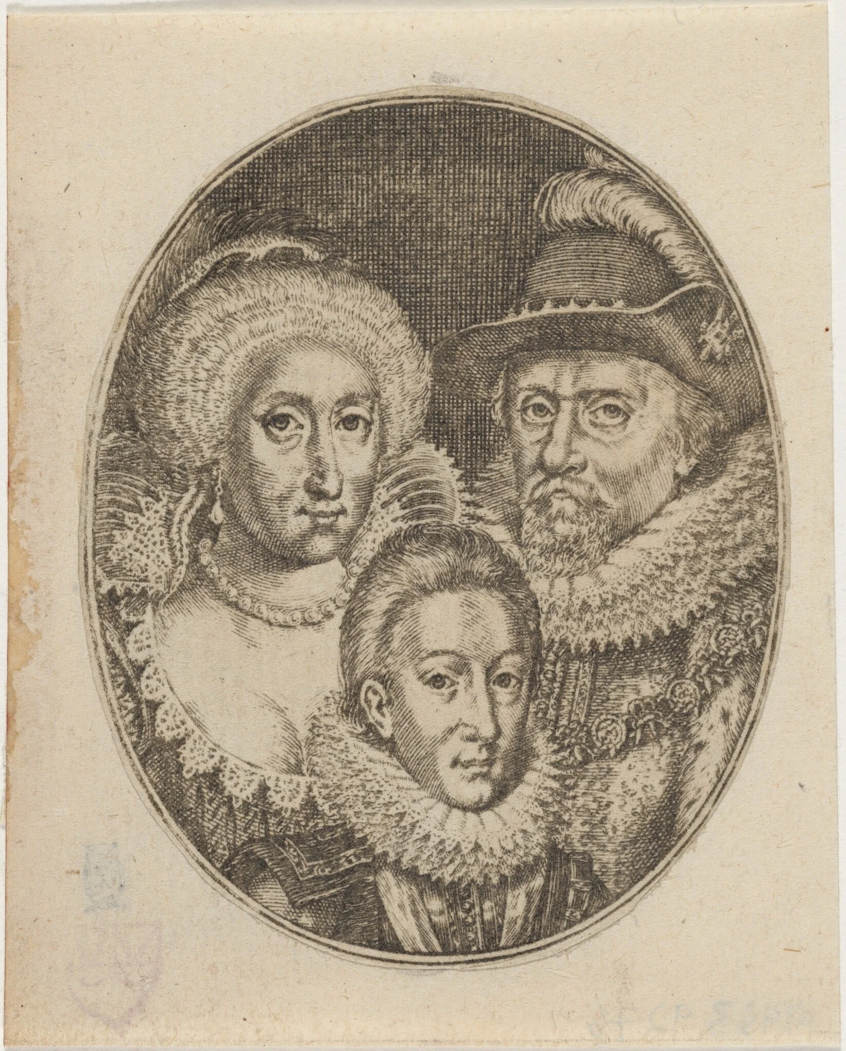 James I, Anne of Denmark, and Prince Charles, detail