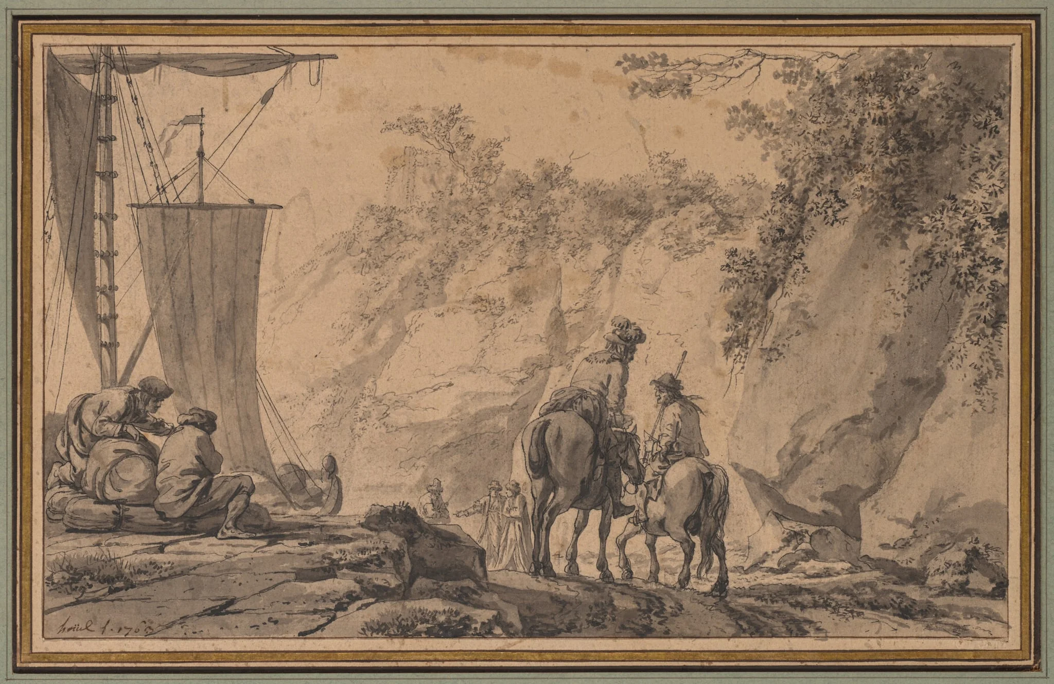 Figures in a Landscape, detail