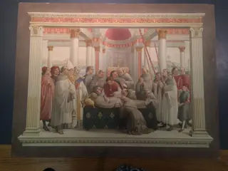 Copy after the Death of St Francis, Domenico Ghirlandaio in the Sassetti Chapel, Chiesa di Santa Trinita (Florence), by Domenico Ghirlandaio, watercolor