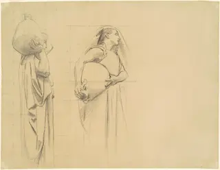 Study for "The Danaïdes", by John Singer Sargent, charcoal, 1924