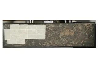 Copy of painting inside the caves of Ajanta (Cave 9), by John Griffiths, oil
