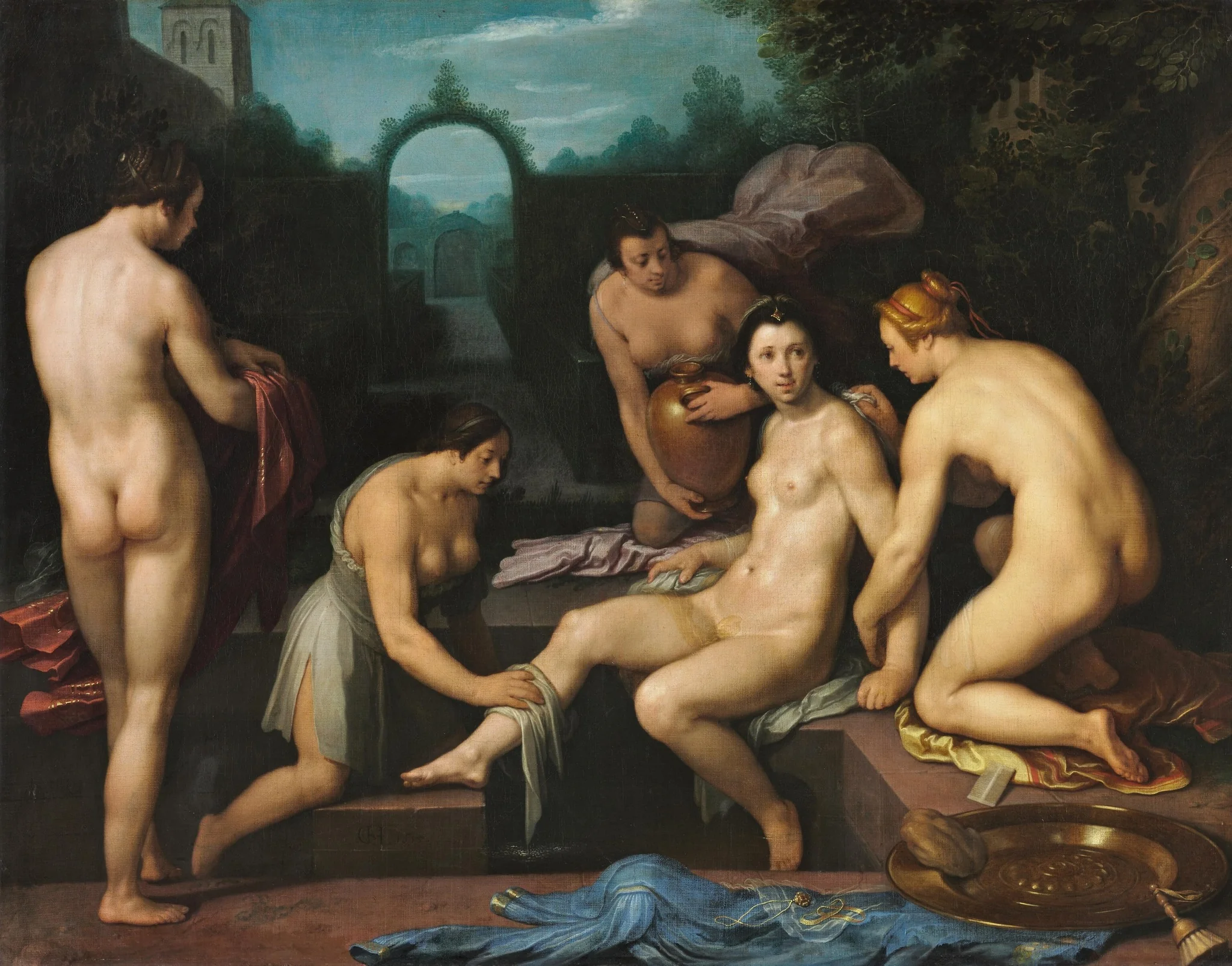 Bathsheba at her toilet, detail