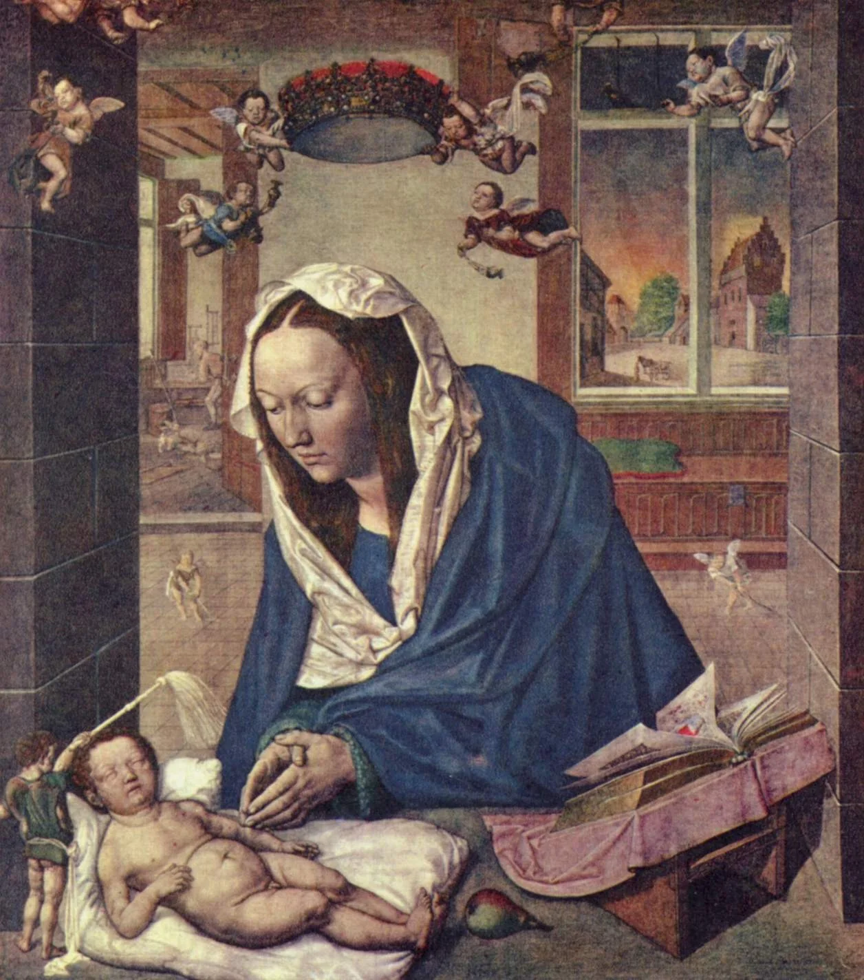 Marienaltar, Mittelbild, Szene: Maria mit Kind, detail