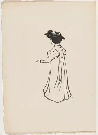 Etude pour un portrait, by Maurice Delcourt, ink, 1895