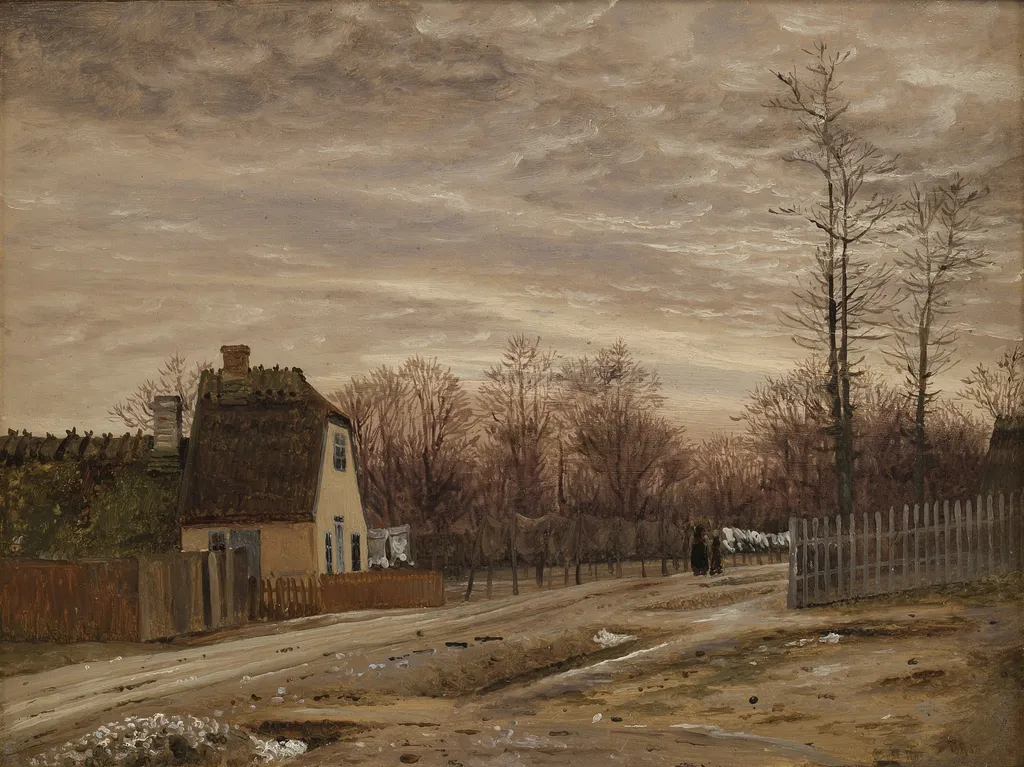 Evening after a Thaw. Taarbæk, North of Copenhagen, by Vilhelm Kyhn, unspecified, 1850