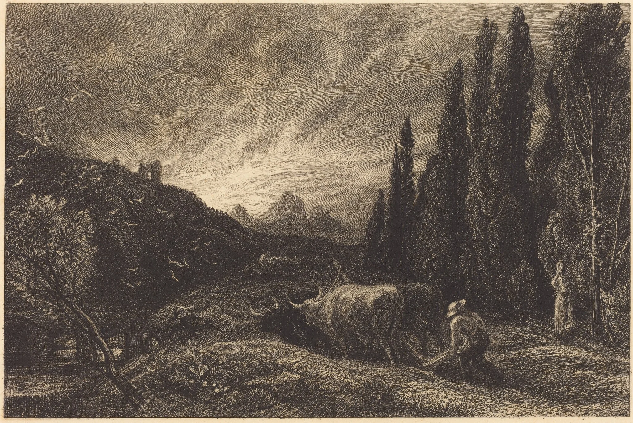The Early Ploughman, detail