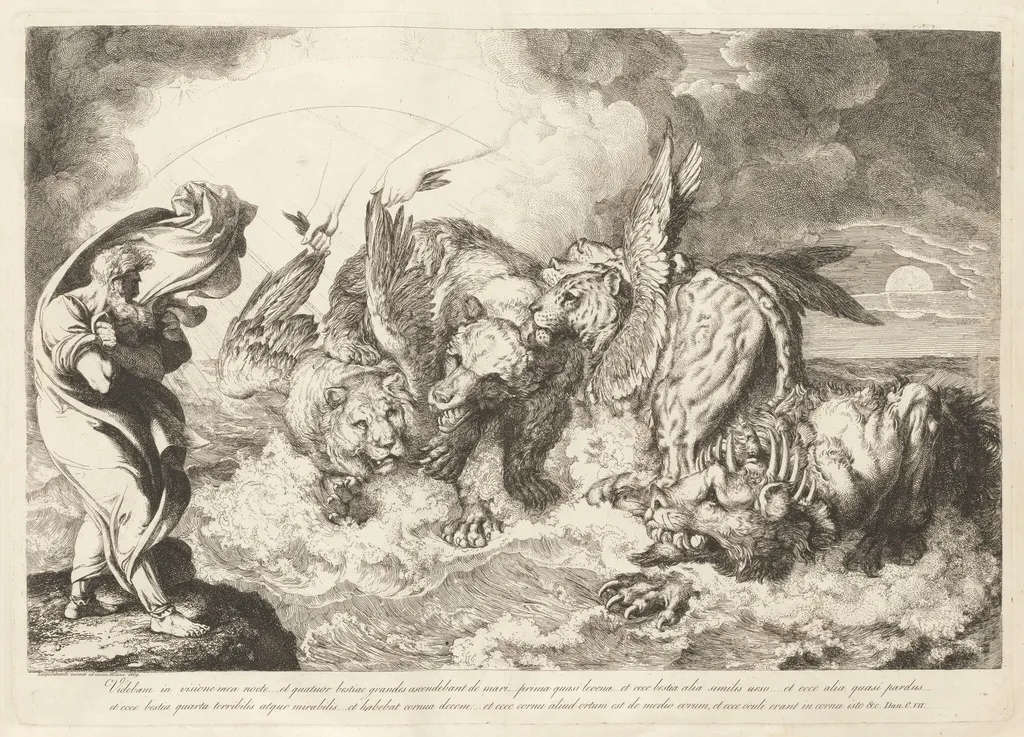 Daniel's Vision, by Luigi Sabatelli I, ink, 1809