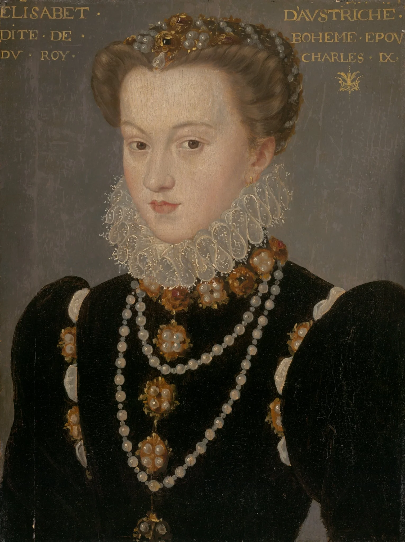 Portrait of Elizabeth of Austria, Wife of King Charles IX of France, detail