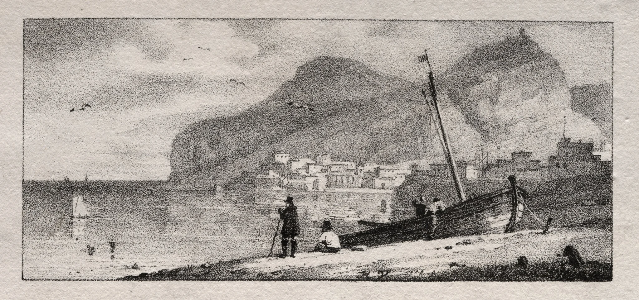 View of a Seaport, detail