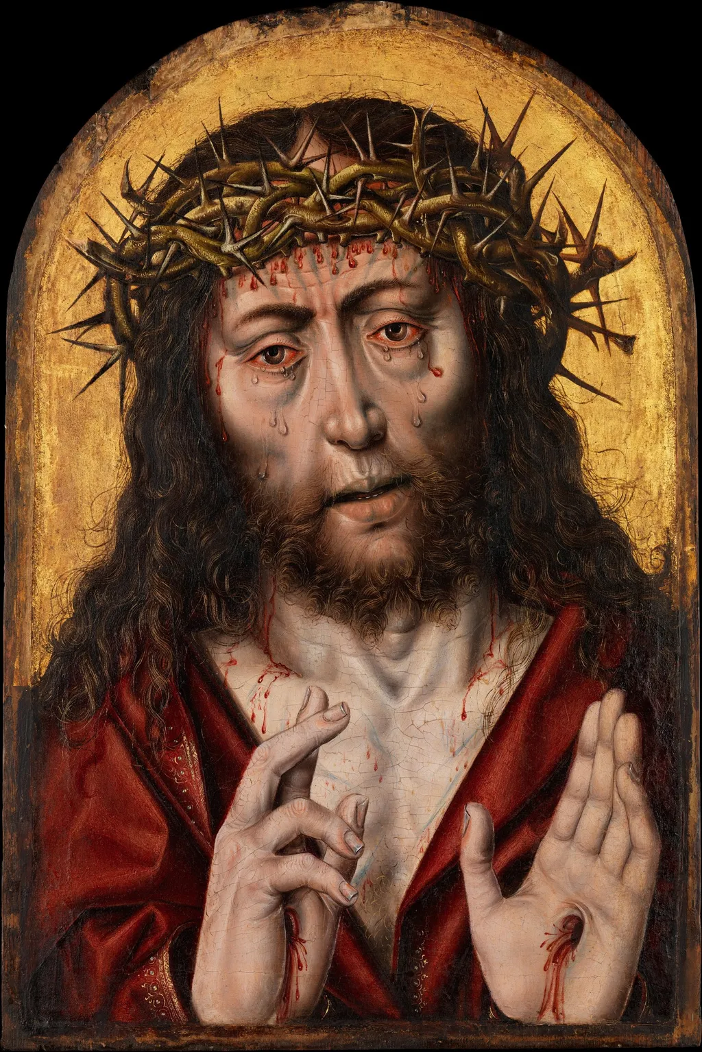 The Man of Sorrows, by Aelbrecht Bouts, oil, 1525