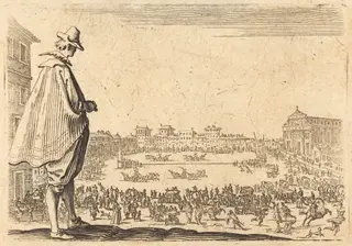 Piazza Santa Maria Novella, Florence, by Jacques Callot, ink, 1622