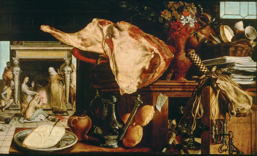 Christ with Mary and Martha, by Pieter Aertsen, oil, 1552
