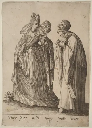 Turpe senex miles..., by Robert Boissard, ink, 1570