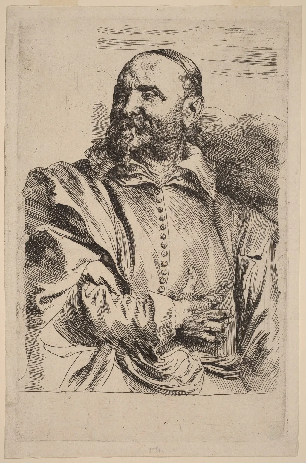 Jan Snellinx, by Anthony van Dyck, ink, 1634