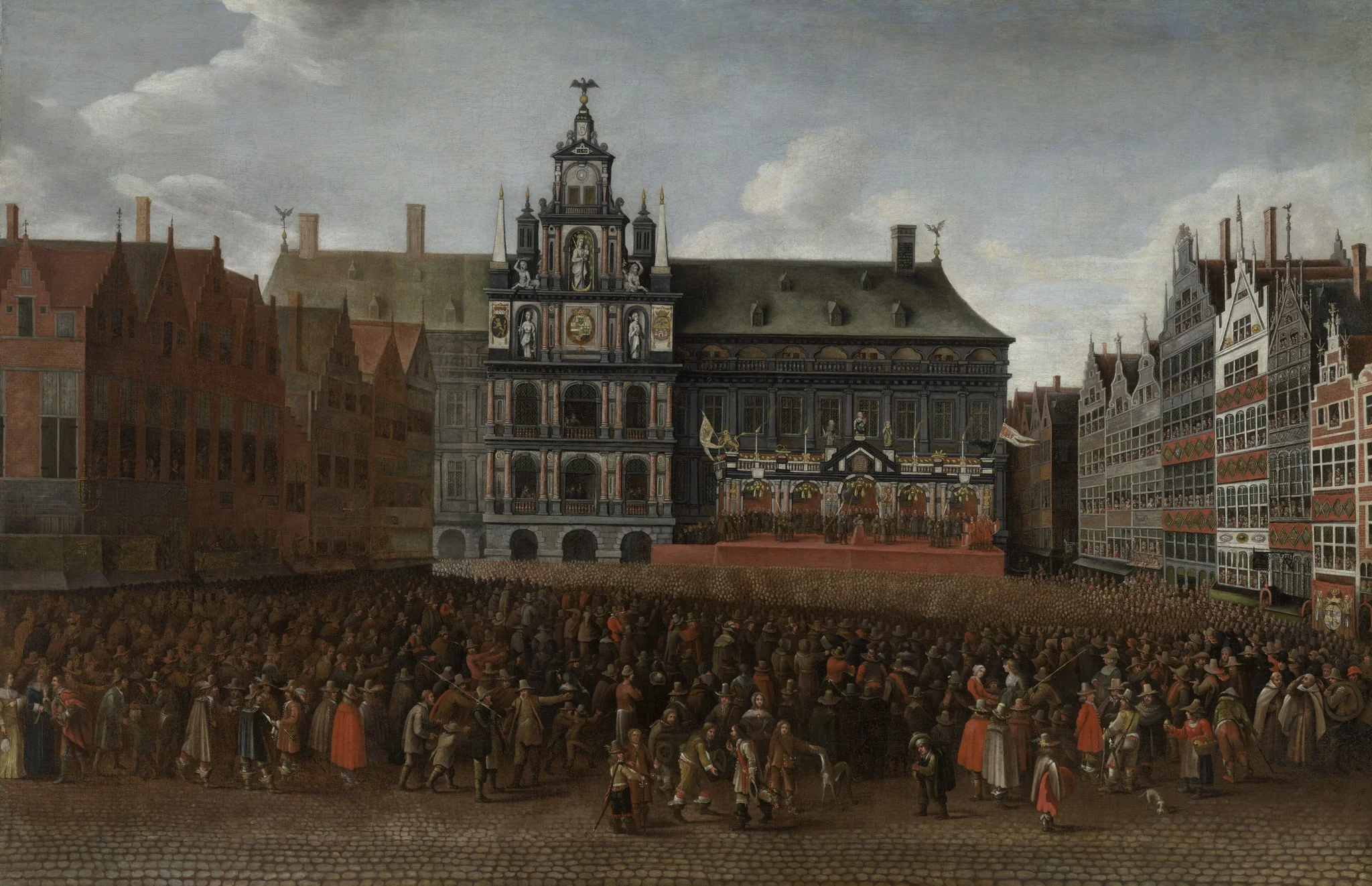 The Proclamation of the Peace of Münster at the Grote Markt in Antwerp, detail