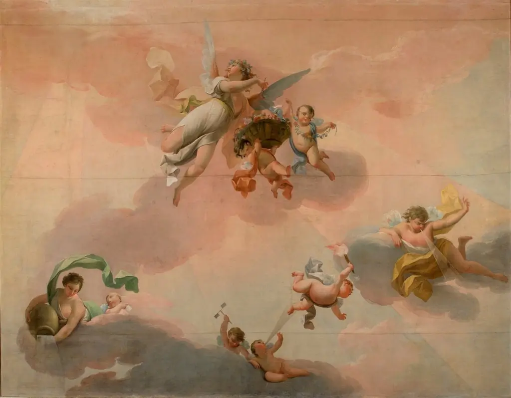 Alegoría de la Aurora, by Zacarías González Velázquez, tempera, 1818