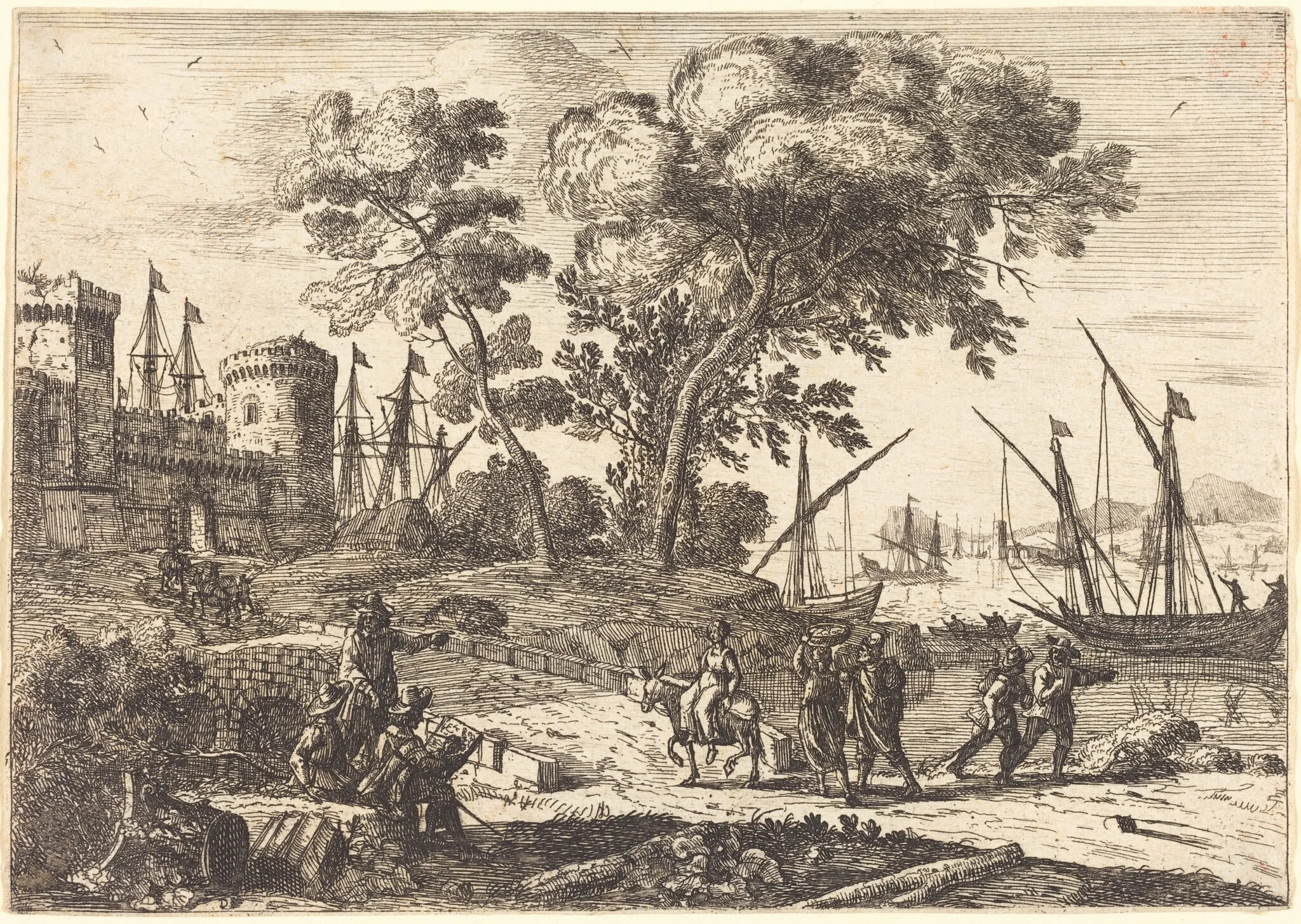 Coast Scene with an Artist (Le dessinateur), detail