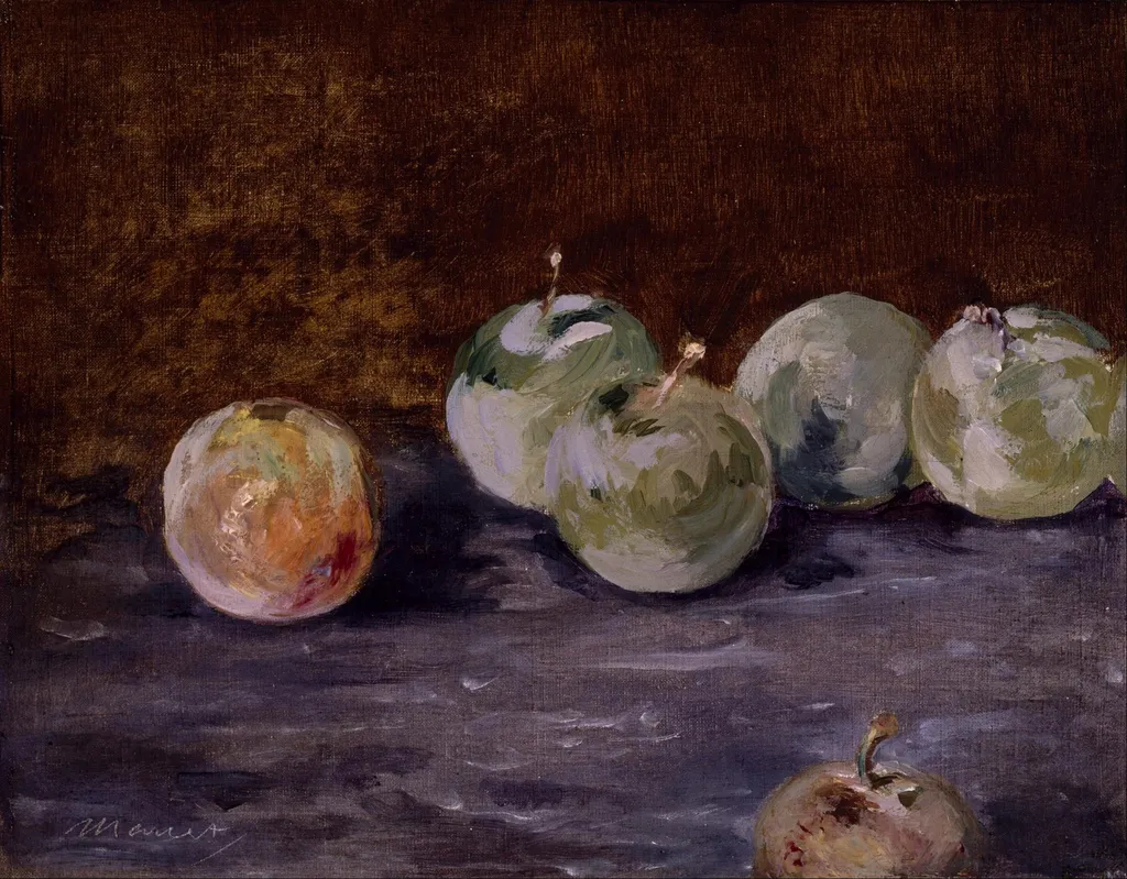 Plums, by Edouard Manet, oil