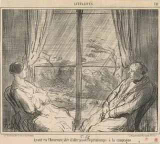 Ayant eu ... l'idée d'aller ..., by Honoré Daumier, ink, 1856