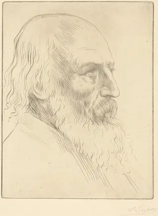 Lord A. Tennyson, 3rd plate, by Alphonse Legros, ink, 1874