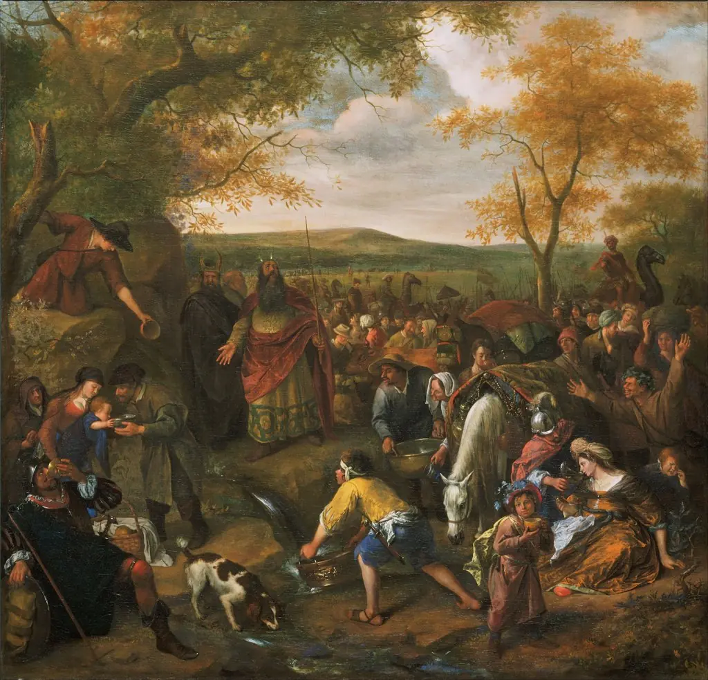 Moses Striking the Rock, by Jan Steen, oil, 1661