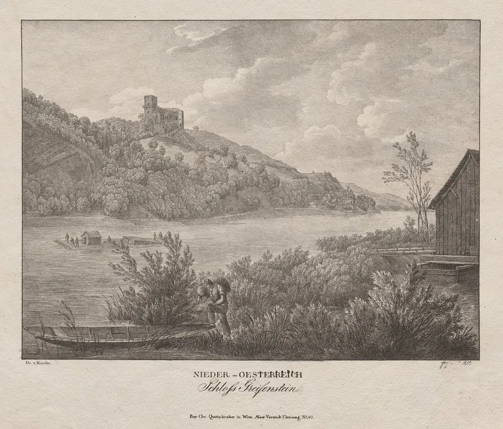 Nieder-oesterreich, Schloss Greifenstein, by Jakob Alt, 1839