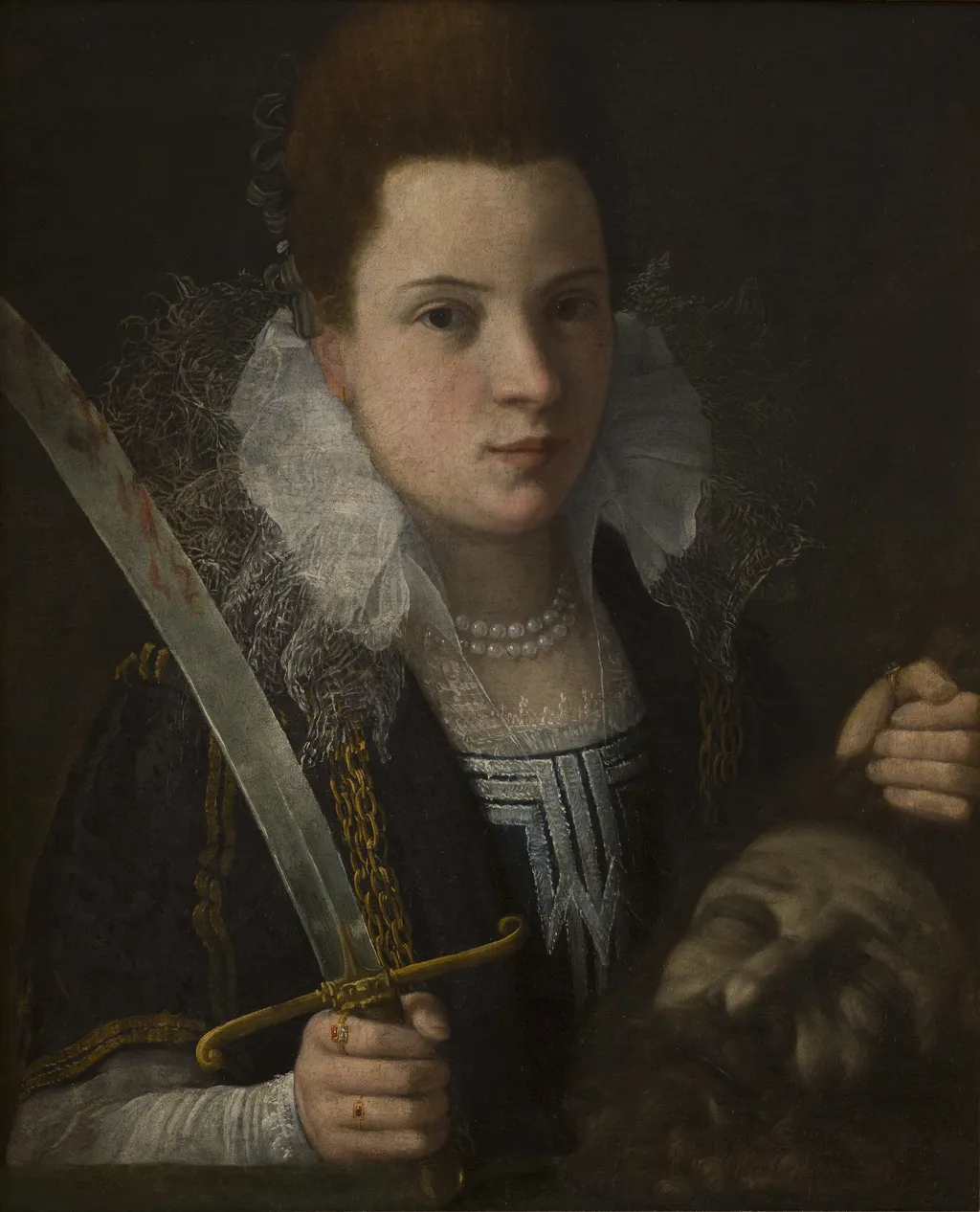 Judith with the Head of Holofernes, by Lavinia Fontana, oil, 1596