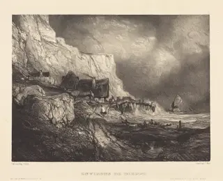Environs de Dieppe, by Eugène Isabey, ink, 1832