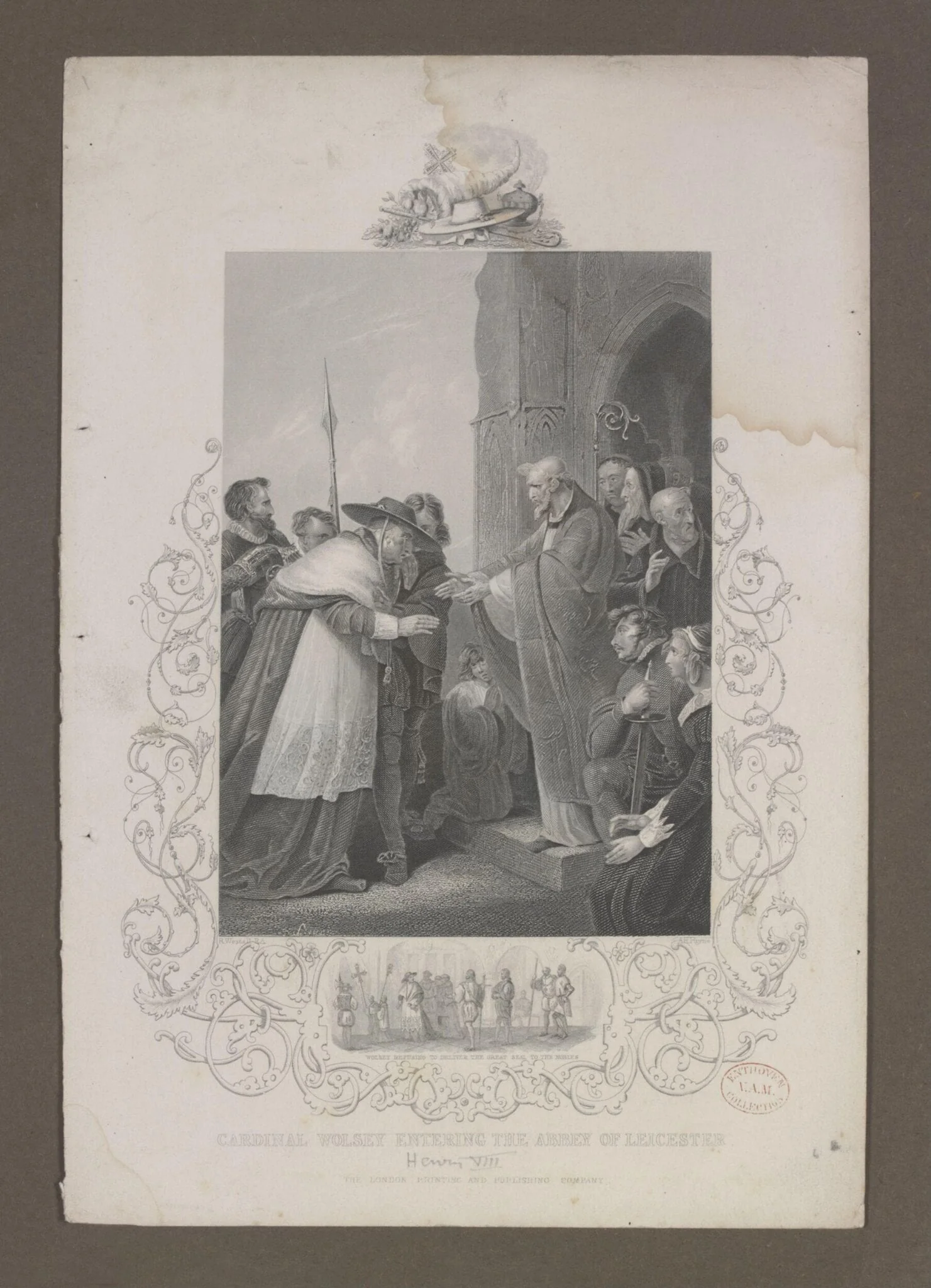 Cardinal Wolsey entering the Abbey of Leicester, detail