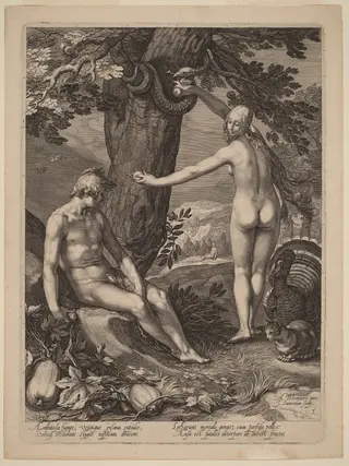 Temptation of Man, by Jan Pietersz Saenredam, ink, 1604