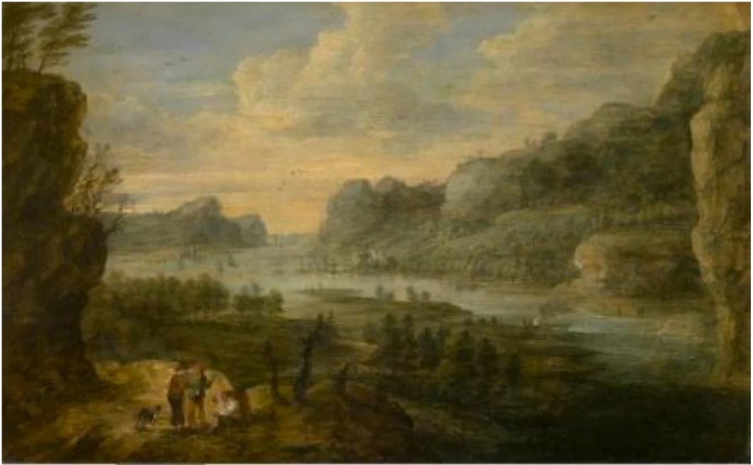 Landscape with Sunset, detail