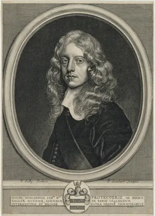 Sir Samuel Morland, Diplomatist and Inventor, by Pierre Lombard, ink, 1647