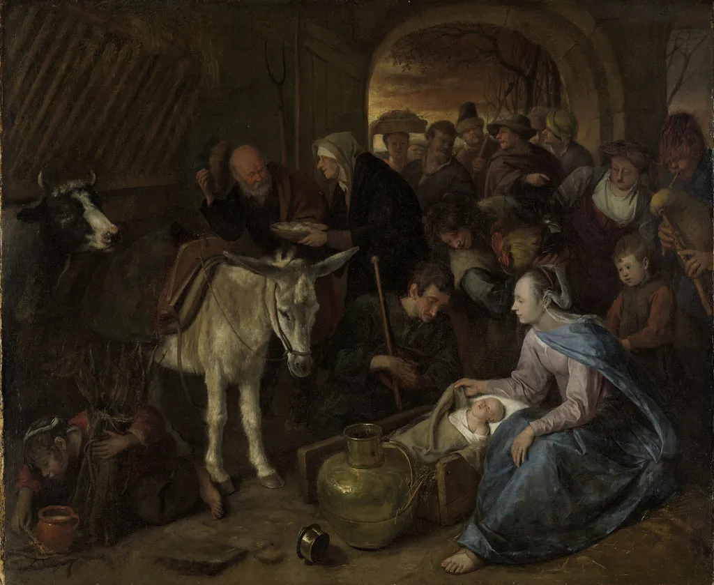 The adoration of the shepherds, by Jan Steen, oil, 1659