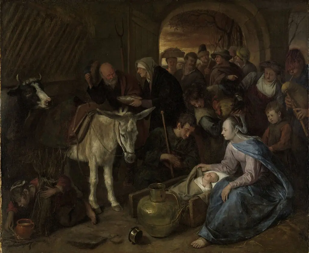 The adoration of the shepherds, by Jan Steen, oil, 1659