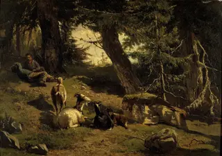Swiss Landscape, by Gerard Bilders, oil, 1860