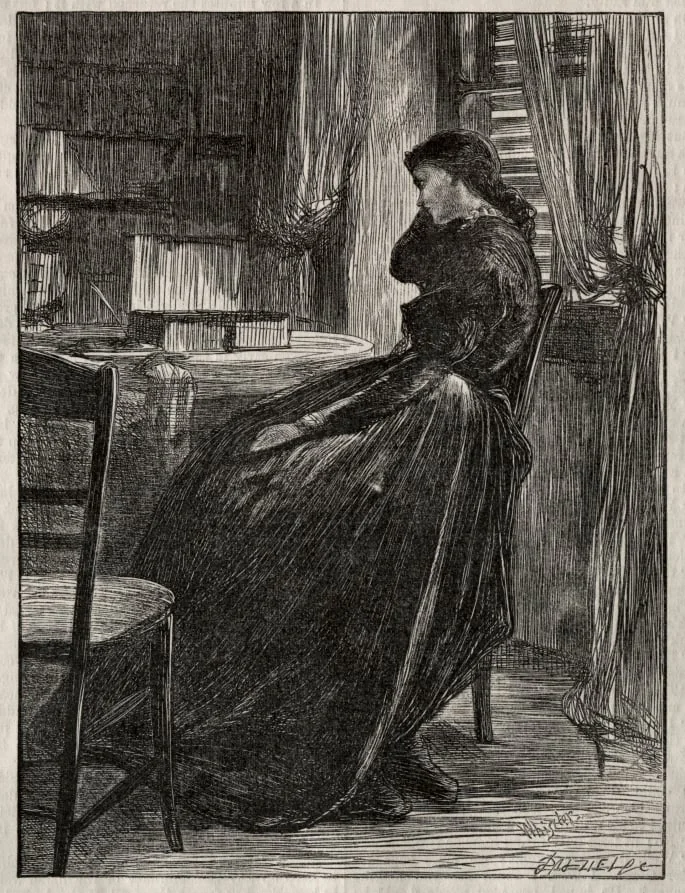 The Trial Sermon, Joanna Douglas at Her Desk, detail