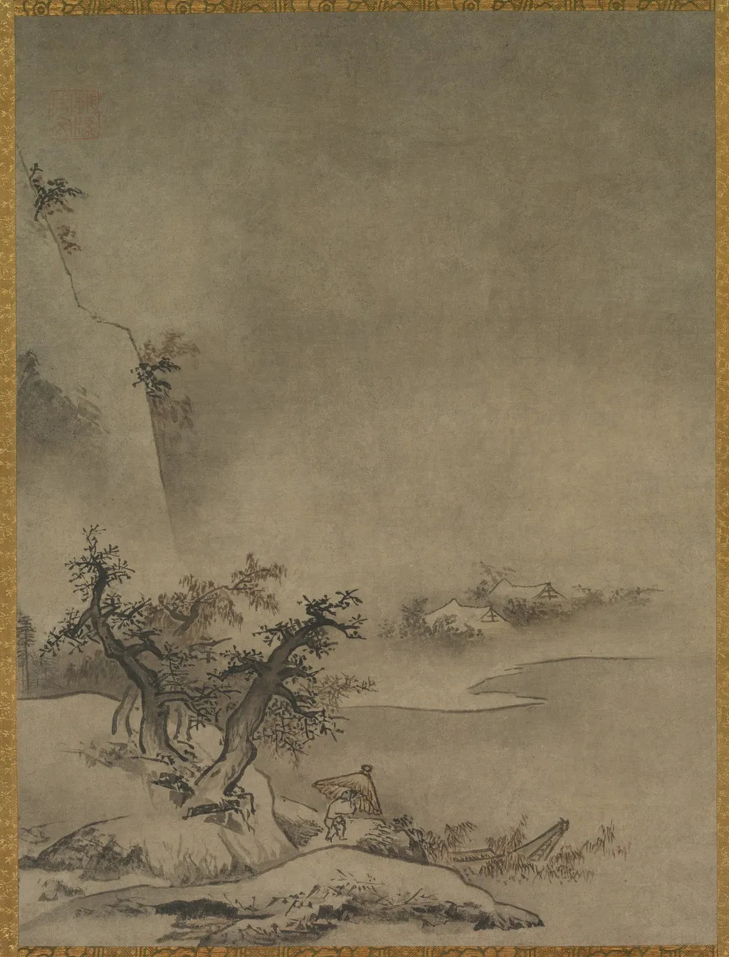 Chinese Servant Walking in the Rain, by Gakuō Zōkyū, unspecified